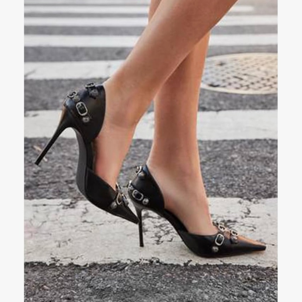 Elegant Black Stiletto Heels Sz 8.5